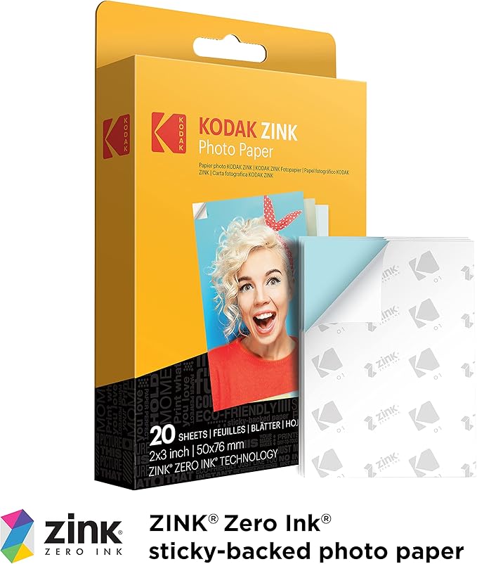 Kodak Step Instant Color Photo Printer with Bluetooth/NFC, ZINK Technology & Kodak App for iOS & Android (Blue) Starter Bundle