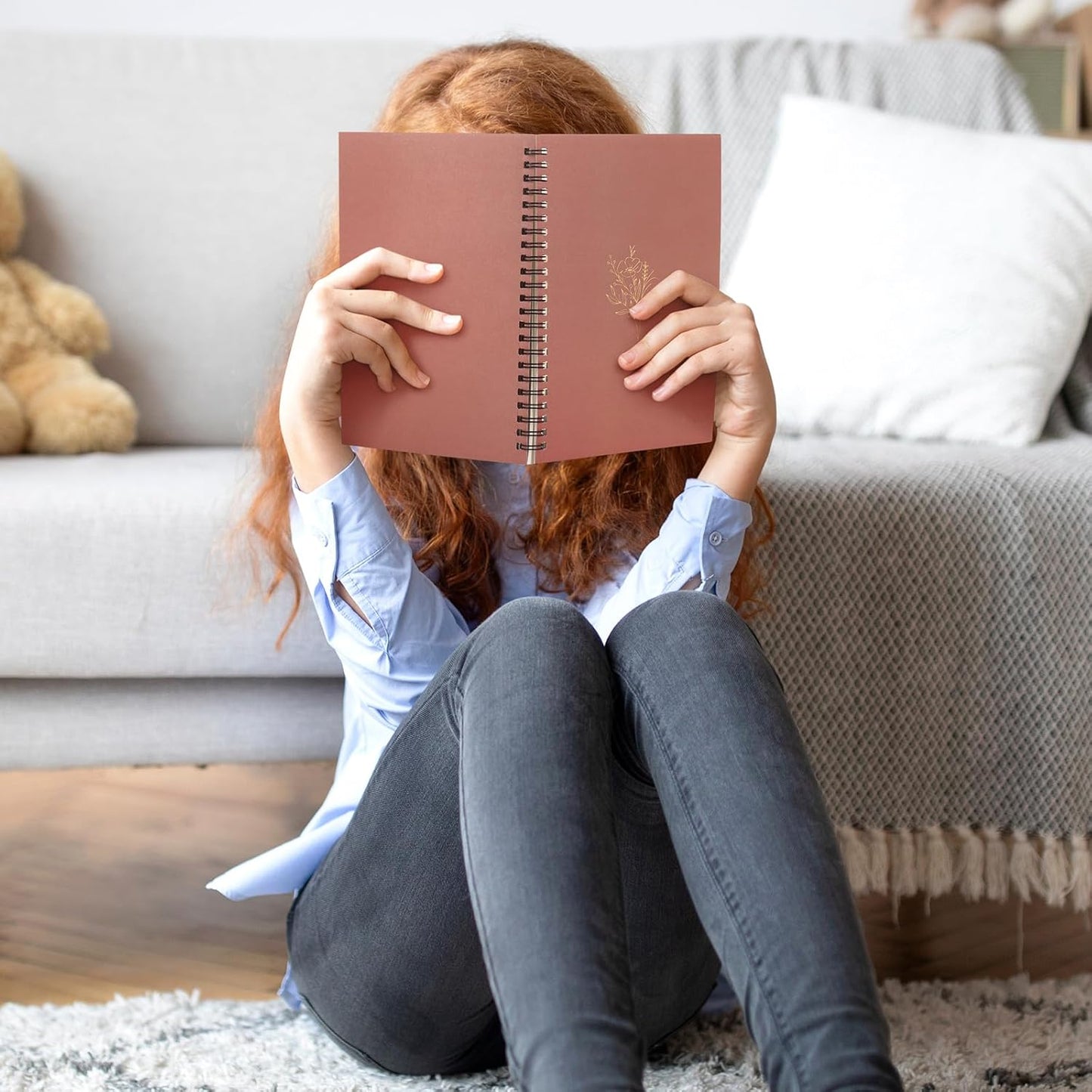 Fuutreo 12 Pcs Spiral Notebook for Work A5 8.3 x 5.7 Inch College Ruled Spiral Journal Notebook Kraft Cover Ruled Paper, 12 Color, 60 Sheets, 120 Pages for Office School(Hot Stamping)