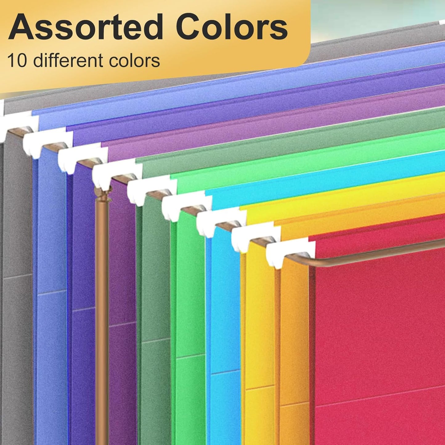 Hanging File Folders, 30 Pack Letter Size Hanging File folders with Tabs, Stay Organized for Your Home and Office Bulk File, Documents and Paper, 10 Colors