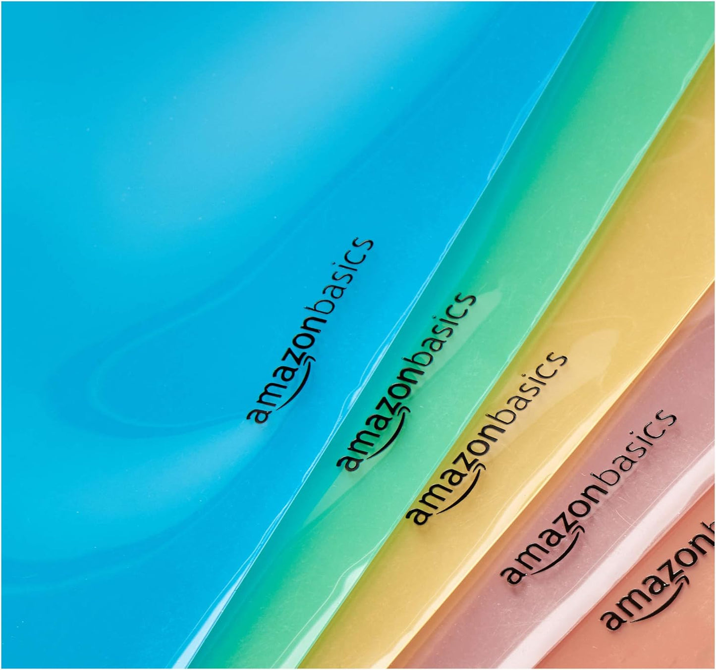 Amazon Basics Tab Dividers for 3 Ring Binder, Two Pocket, Letter Size, Assorted Colors, 5 Count