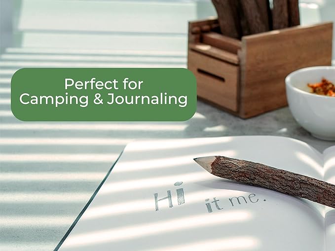 BSIRI Black 3 Inch Wood of 12 in Pack Tree Bark Pencil Favors in Wooden Rustic Twig Pencils Unique Camping Gifts Decorations Party Supplies Novelty Gifts Natural Kid