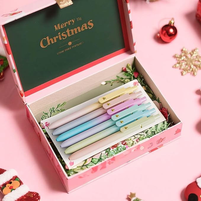 MIUTME Gel Pens, 0.5mm Quick Dry Black Ink Pens Fine Point Smooth Writing Pens,Cute Office for School Supplies, Gift for Women Men Student(Gradient-6Pcs)