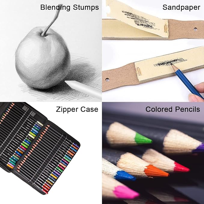 146PCS Colored Pencils Set for Adult Coloring Books,Soft Core Professional Color Pencil Kit for Drawing, Painting, Sketching, Blending, Shading, Art Supplies Gift for Artists, Teens, Kids, Beginners