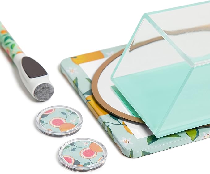 U Brands Citrus Orange Fruit Locker Accessory Kit, Includes Magnets, Mirror, Whiteboard, Marker, Organizer