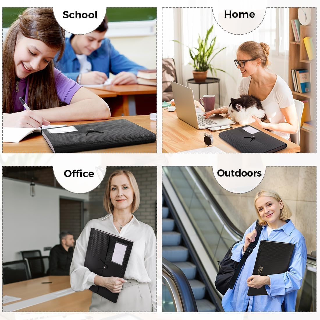 SKYDUE Expanding File Folder, Accordion File Organizer with 13 Pockets for A4/Letter Sized Paper, Accordion Folder with Labels - Document Receipt Organizer for Office, School, Home