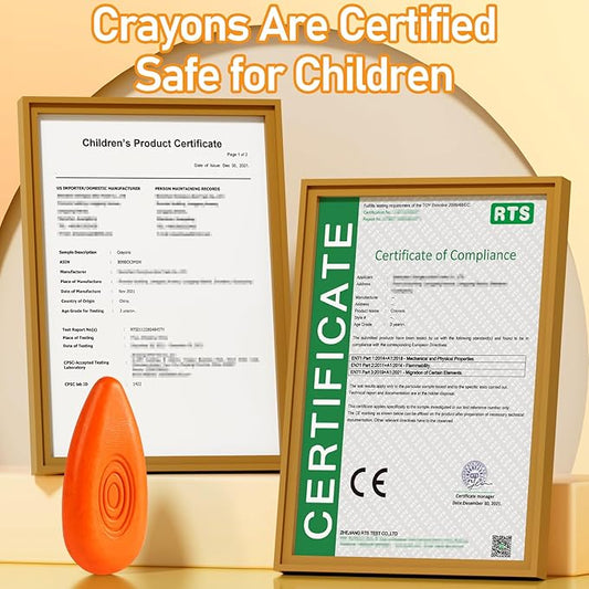 Four Candies Toddler Crayons 24 Count, Non Toxic Washable Crayons for Toddlers 1-3, Unbreakable Easy-Grip Water-Drop Shape for Little Hands, Toddler Coloring Art Gift