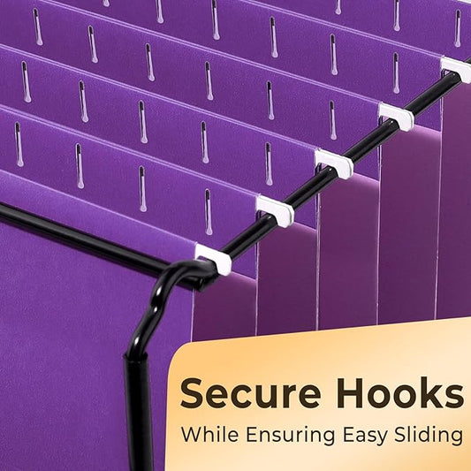 SUNEE 25 Pack Hanging File Folders, Purple Folders, Hanging File Folders Letter Size with 1/5-cut Tabs, Stay Organized for Your Home and Office Bulk File and Documents