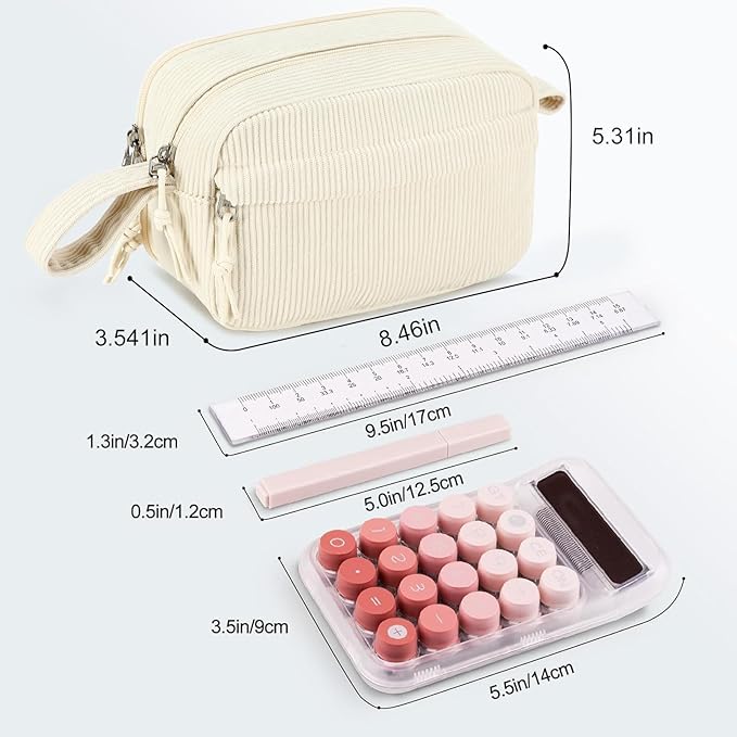 Bluboon Big Capacity Pencil Case Pencil Pouch Pen Case School Supplies Cute Pencil Box Pencil Bag for Teen Girls Boys Women Man (Beige A)