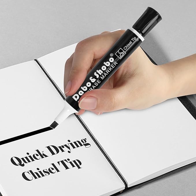 Dabo&Shobo Dry Erase Markers 24 Pack, 10 Assorted Colors With Low Odor Ink, Chisel Tip, Whiteboard Markers For Back To School, Office, Home