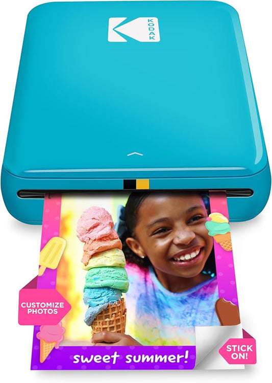 KODAK Step Instant Smartphone Photo Printer - 75 Sheets Bundle - Portable Mini Color Wireless Mobile Printer - Zink 2x3” Sticky-Back Photos - Bluetooth Compatible with Smart Devices - Fun App -Blue