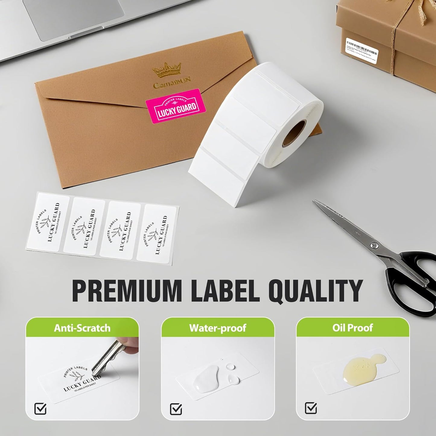 2"x 1" Direct Thermal Labels-Perforated Barcodes, Shipping Label Paper, Compatible with Zebra & Rollo Printers（1 Roll，1000 Labels/Roll）