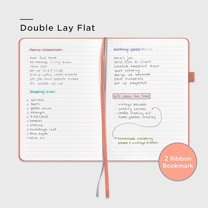 &And Per Se Lined Journal Notebook, 160 Pages, A5 5.7 x 8 inches College Ruled Thick Paper Notebook Journals for Writing, Hardcover Notebooks for Women Men Office School (1 Pack, Peach)