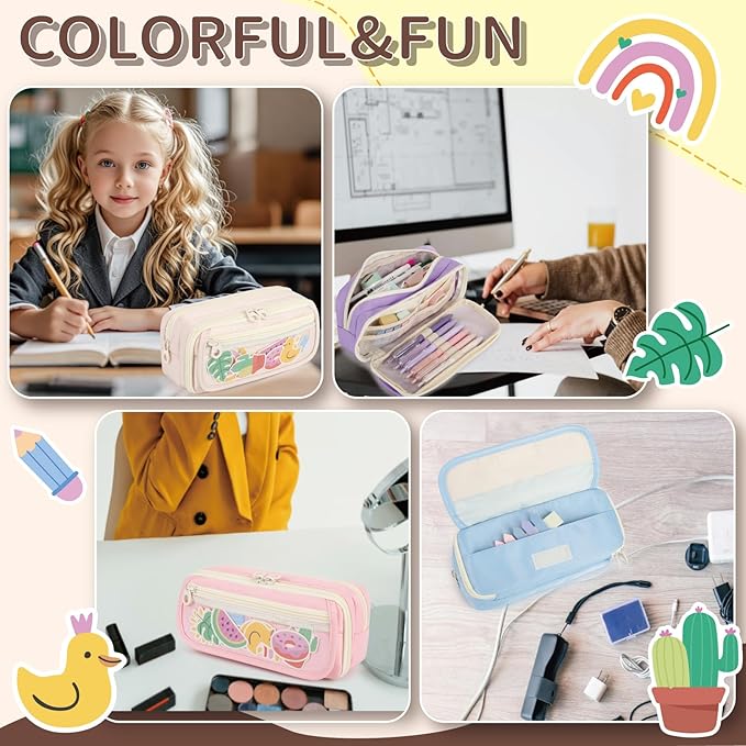 Large Capacity Pencil Case with Compartments, School Pencil Bags with Zipper, Big Storage Pen Bag for Teen Girl Boy Men Women, Adult Stationery Pen Bag for School College and Office