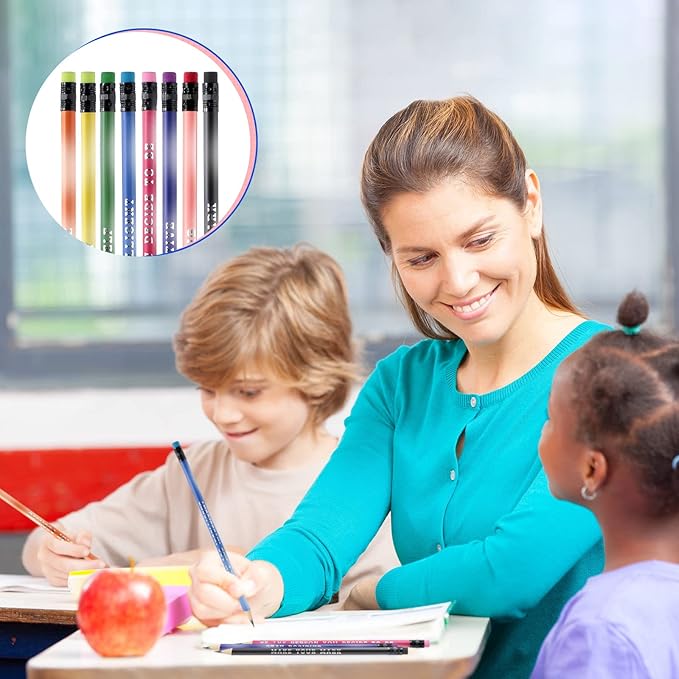 Epakh 100 Pcs Inspirational Pencils Color Changing Pencils Bulk with Eraser HB Wooden Pens Gift for Kids Back to School Gift for Classroom, Student Reward(Mixed Colors,Classic Style)