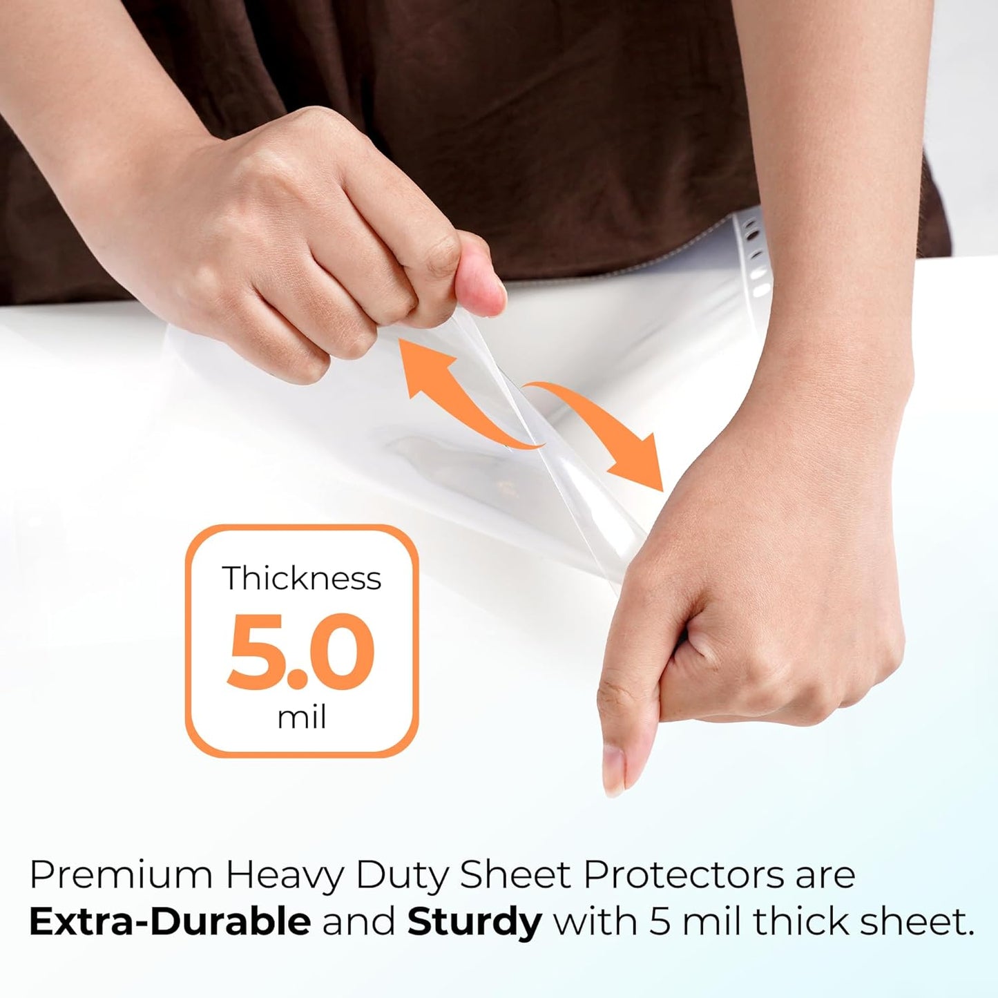 100 Pack, 8.5 x11 Clear Sheet Protectors, Non-Glare, Extra Heavy Duty Page Protectors for 3 Ring Binder, Top Loading Plastic Sleeves