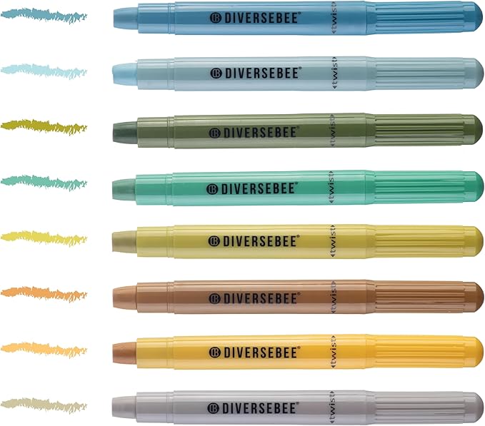DIVERSEBEE Bible Highlighters and Pens No Bleed, 8 Pack Assorted Colors Gel Highlighters Set, Cute Bible Markers Study Journaling School Supplies and Accessories (Oasis)