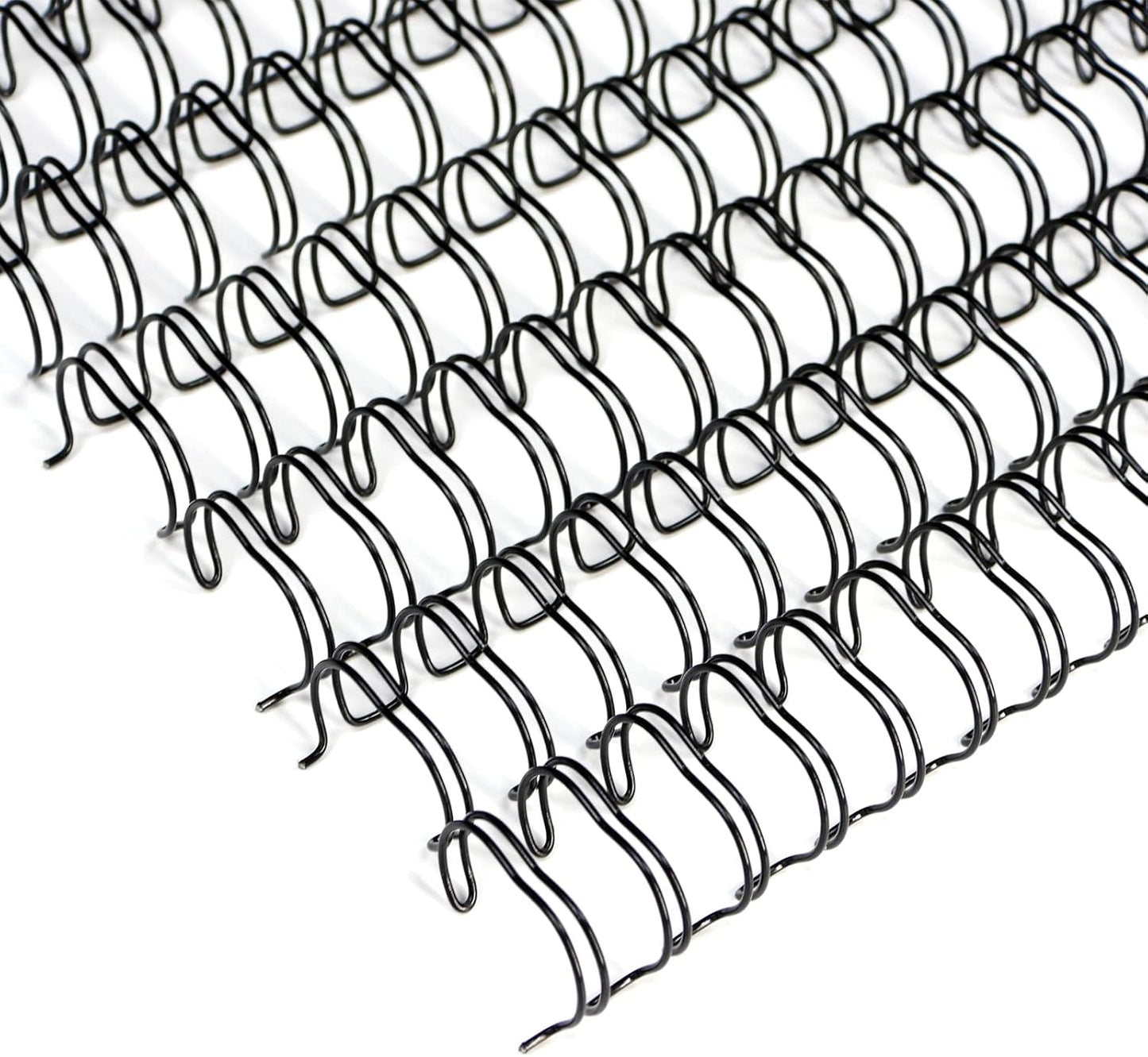 Rayson WR21127BK Wire Binding Spines, 2:1 Pitch Double Loop Binding Wires 1/2 Inch, 21-Loop Wire Ring Pack of 100 with Black