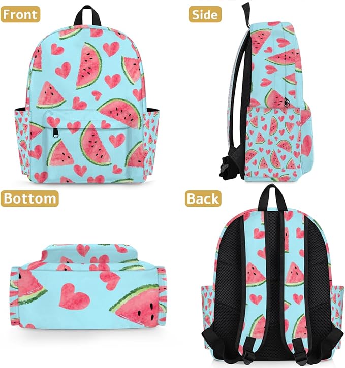 Beach Watermelon Kids Backpack for Boys Girls Summer Fruit Preschool Toddler Backpack Kindergarten Nursery Bookbag Travel Children Lightweight School Bag