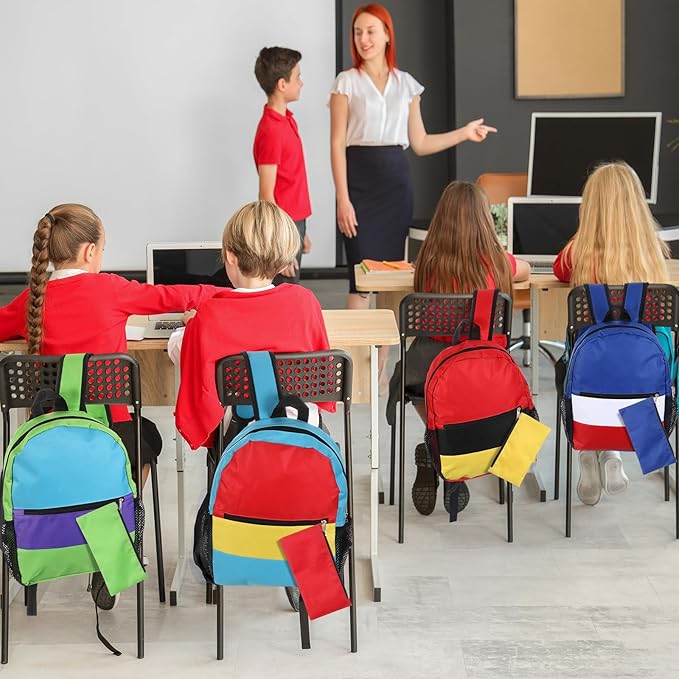 Cholemy 12 Pack 14" Kids Backpack Bulk for School with Zipper Pencil Pouch, Operation Christmas Wholesale Bookbag for Student (Stylish Color)