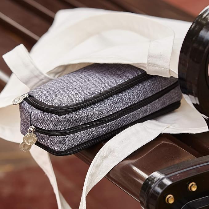 ANGOOBABY Large Pencil Case Big Capacity 3 Compartments Canvas Pencil Pouch for Teen Boys Girls School Students (Black)