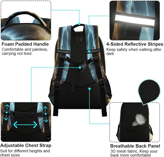 Powerful Tornado Backpack for Girls Kids Boys School Bookbags,Student Laptop Backpack Carrying Bag Casual Lightweight Travel Sports Day Packs