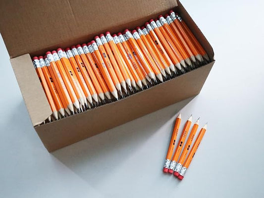 S & E TEACHER'S EDITION 400Pcs Half Pencils with Eraser Tops, Golf Pencil, Classroom, Pew - # 2 HB Pre-Sharpened Hexagon, Back to school, 400 Count Bulk Pack