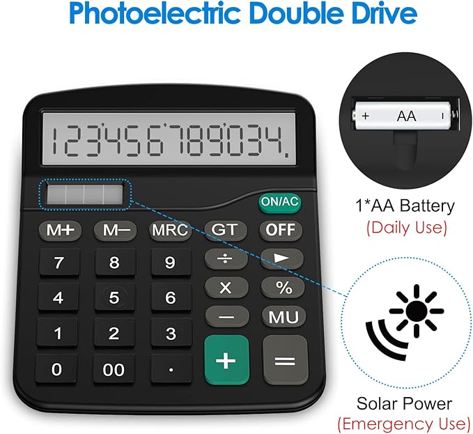 Helect Calculator, Standard Function Calculator (Black)