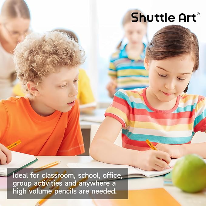 Shuttle Art 600 Pack #2 HB Mini Pencils, Wood-cased, Pre-sharpened for Kids & Teachers, Classroom Essentials, Back to School Supplies