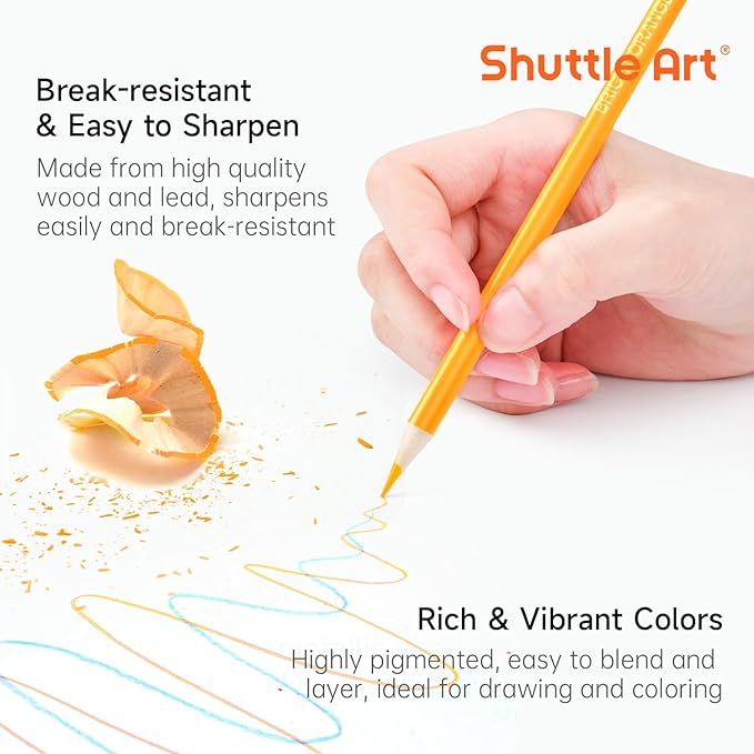 Shuttle Art 80 Colored Pencils, Colored Pencils for Adult Coloring, Soft Core Color Pencil, Drawing Supplies for Adults Kids Artists Beginners Drawing Coloring Sketching
