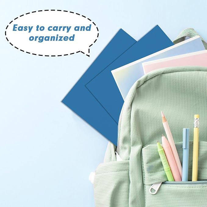 Two Pocket Folders, RAZCC 75 Pack 2 Pocket Folders Fit Letter Size Paper, Paper Folders with Pockets for School Office Business Home, Navy Blue