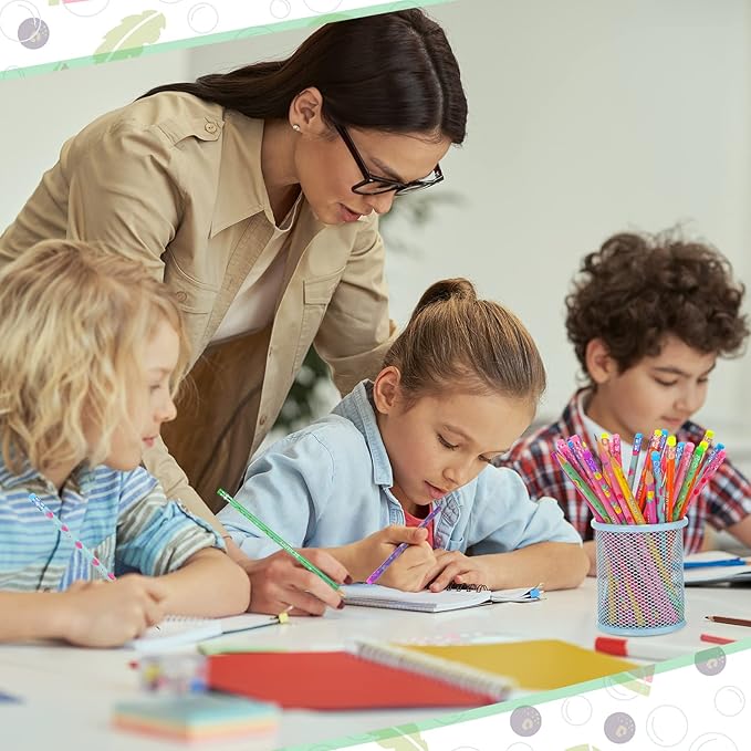 Leinuosen 30 Pcs Scented Pencils Bulk for Kids Inspirational Cute Fun Wood Smelly Pencils with Erasers Fruit Elements for School Classroom Office Students