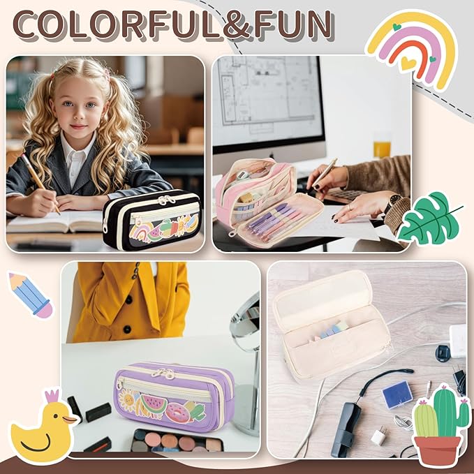 Large Capacity Pencil Case with Compartments, School Pencil Bags with Zipper, Big Storage Pen Bag for Teen Girl Boy Men Women, Adult Stationery Pen Bag for School College and Office