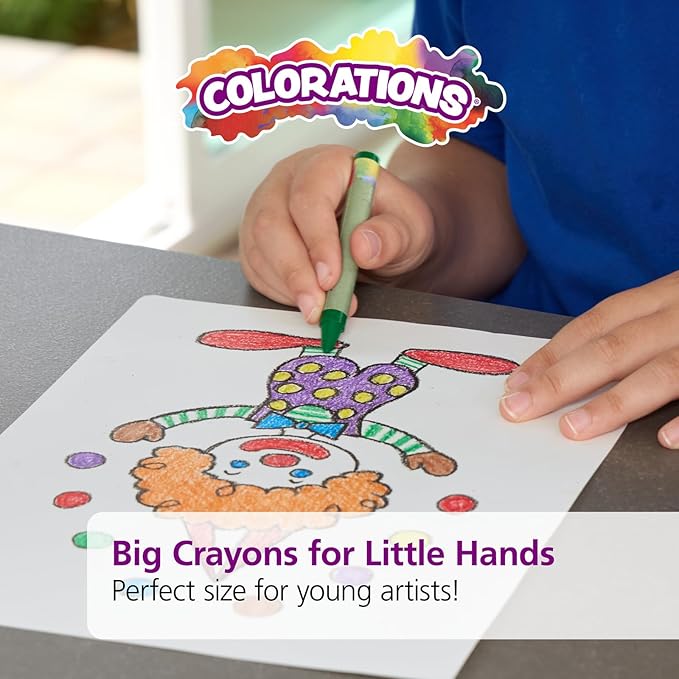 Colorations Large Crayon Classroom Pack, 400 Count, 16 Colors, Non-Toxic, Kids School Supplies - Bulk Jumbo Crayons for Toddlers, Arts and Crafts