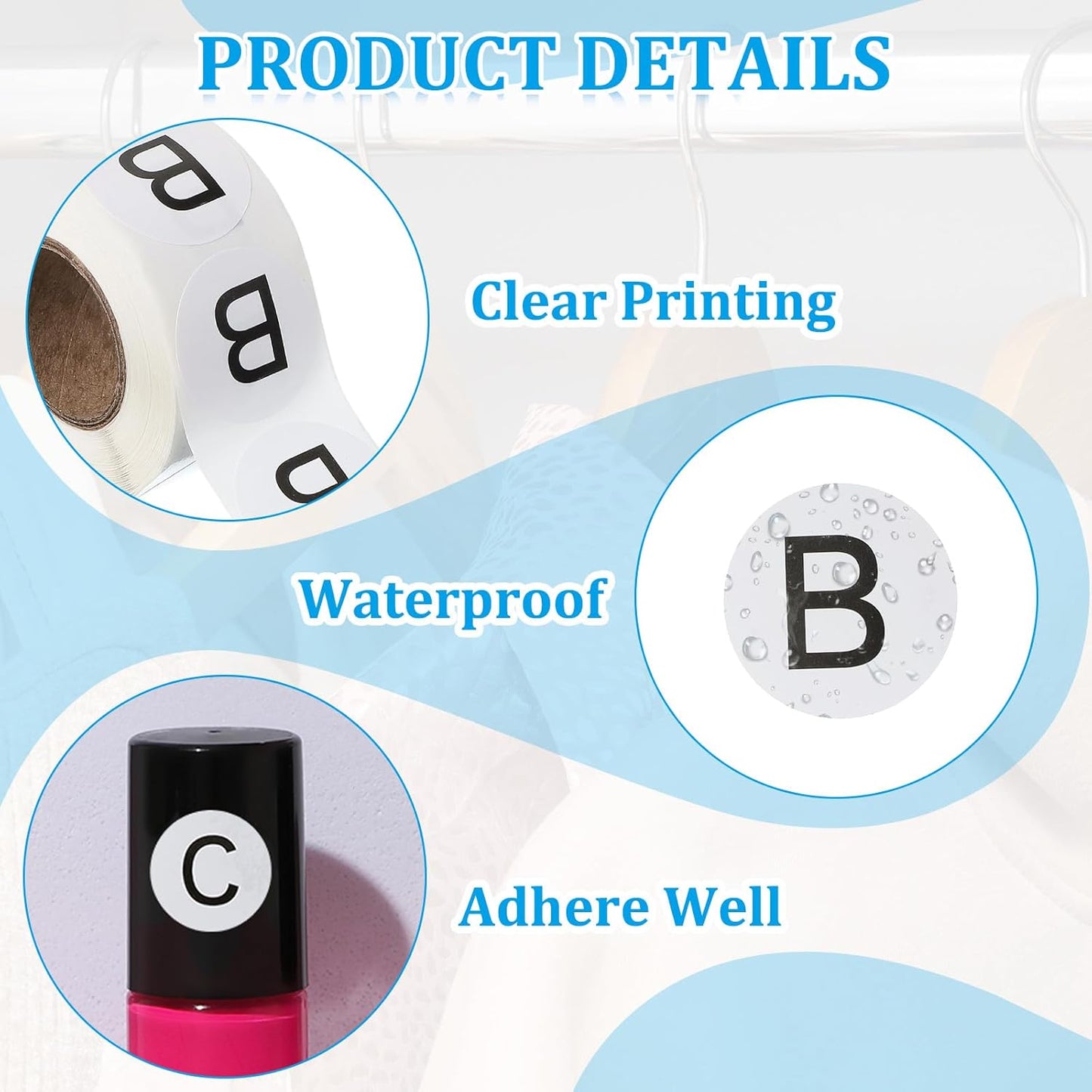 PATIKIL 1" Letter B Stickers, 4 Rolls Self-Adhesive Alphabet Round Circle Dots Labels for Organization Storage Inventory Boxes Scrapbook Craft 2000 Pcs Total