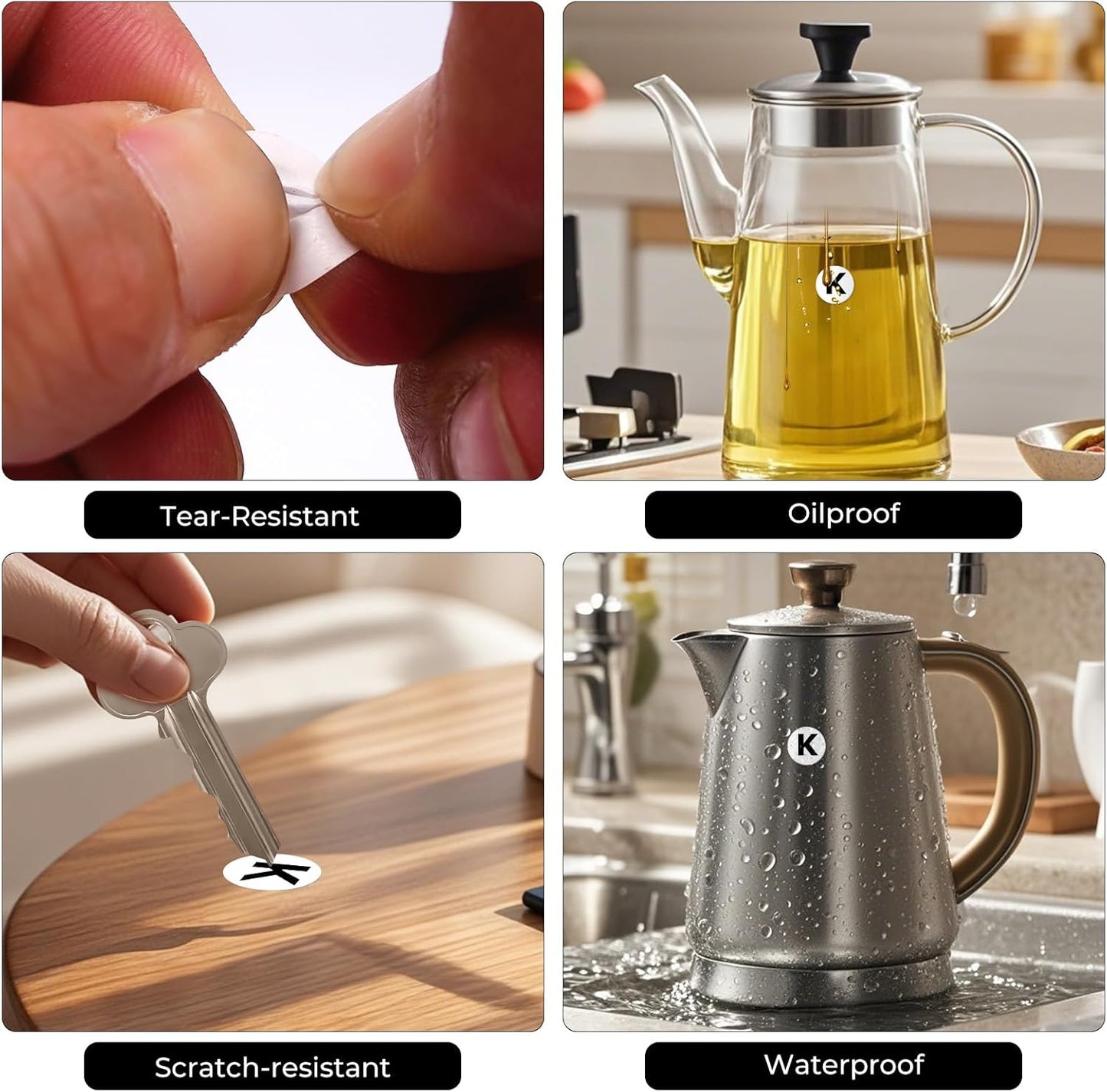 Letter K Round Labels 0.5 Inch Vinyl Circle Capital Alphabet Stickers Self-Adhesive Removable Waterproof Dots Tags for Home Office Inventory 1000 PCS