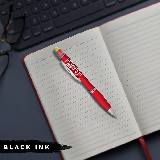 DISCOUNT PROMOS 10 Marathon Gel Highlighter Pens Pack - Customizable Text, Logo - Twist Mechanism, Ballpoint - Red
