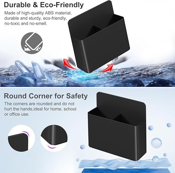 Magnetic Pen Holder,2 Pack Magnetic Dry Erase Marker Holder with Generous Compartments,Strong Magnet Storage Marker Pen Pencil Organizer for Office, Refrigerator, Whiteboard,Locker and Metal Cabinets