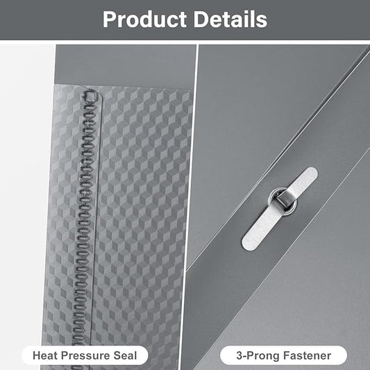 12-Pack Plastic Folders with Pockets and Prongs,2-Pocket Folders with 3 Fasteners, Poly Folders Holds 8-1/2" x 11" Paper for School/Office/Home, Silvery