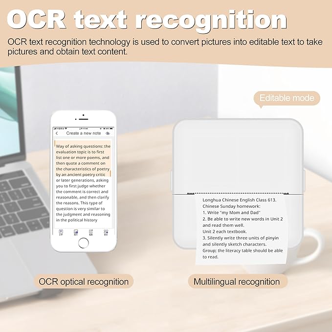 Print Pods Mini - Sticker Printer Portable Thermal Inkless Sticker Maker Machine Pocket Phone Instant Print for Study Graphics, Anatomical Diagrams, Photos