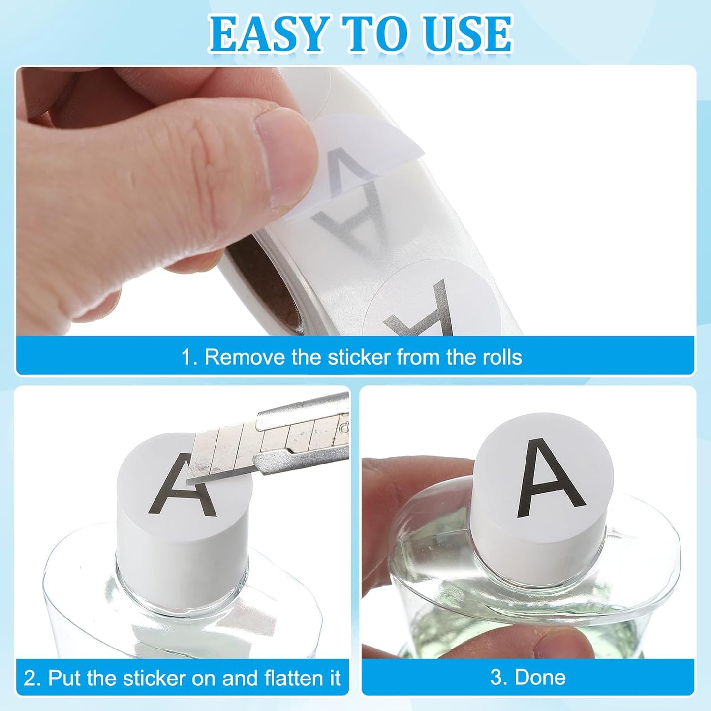 PATIKIL 1" Letter D Stickers, 4 Rolls Self-Adhesive Alphabet Round Circle Dots Labels for Organization Storage Inventory Boxes Scrapbook Craft 2000 Pcs Total