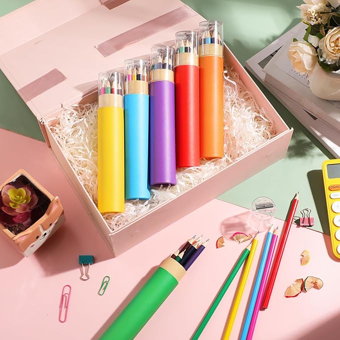 12 Pack 144pcs #2 HB Pencils Bulk in Tube with Sharpener Assorted Colors Wood-cased Pre-sharpened Pencils for Kids Student Back to School Supplies Classroom Prize Party Favor Gifts (6 Color)