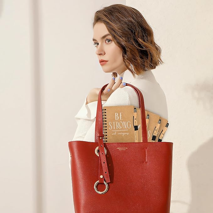 Christian Prayer Journal Spiral Notebooks Bulk with Pens - Small Notepads (4.13”x5.43”) - inspirational Gifts for Women men,Church Members & Bible Study Groups (60 sets Brown)