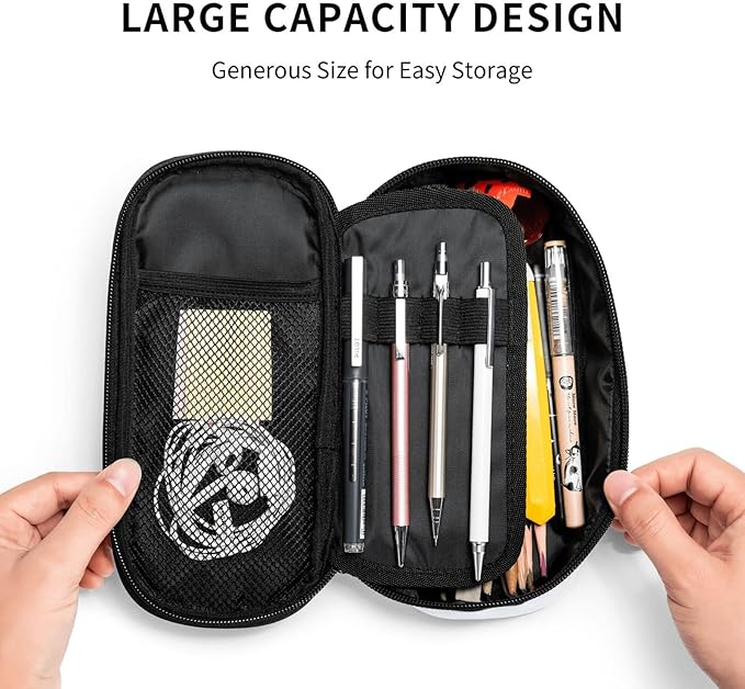 Halloween Magic Elements Mystical Goat Large Pencil Case With Zipper Compartments Stationery Pencil Bag For Kids Teens Students School Supplies