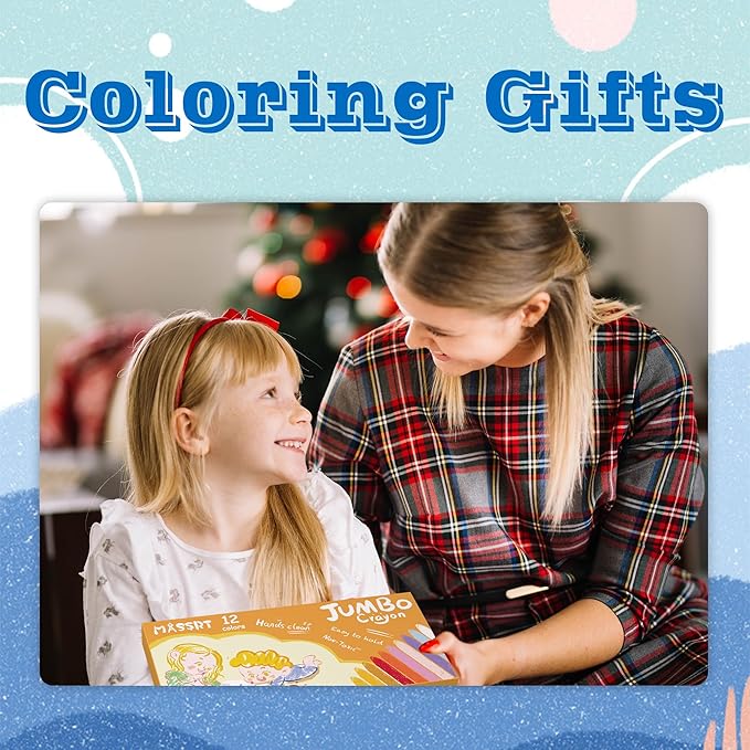 Triangle Jumbo Toddler Crayons 12 Count, Non Toxic Unbreakable Crayons, Easy-Grip Washable, Safe Coloring Gifts for Babies and Children