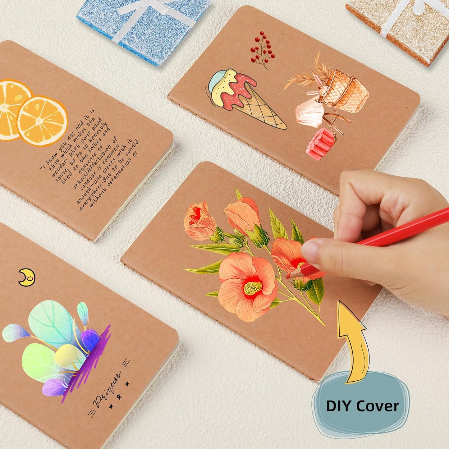 20 Pack Dot Grid Small Pocket Notebook Journals Bulk with Thick Dotted Paper, 60 Pages, 5.5x3.5 inch, A6 Size, Kraft Cover, Diary Writing Sketchbook Subject Notebooks Planner