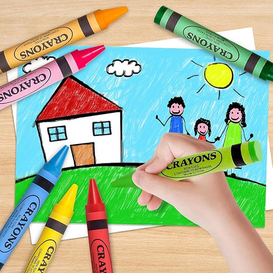 24 Colors Jumbo Crayons for Toddlers 1-3, Easy to Hold Large Crayons for Kids Ages 2-4, Non-Toxic Big Crayon for Kids Coloring & Art Supplies, Ideal Birthday Gift Easter Party Favor for Boys Girls