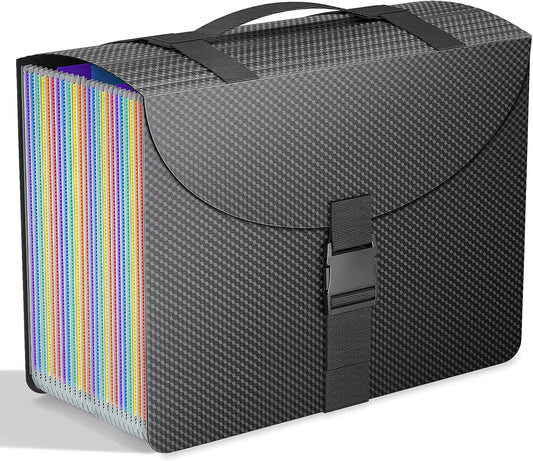 Expanding File Folders with Handle,25 Pockets Accordion File Organizer Expandable,Portable Expandable File Box,Sturdy Accordian Filing Organizer with Tab for Document Paper Bill Receipt,Diamond