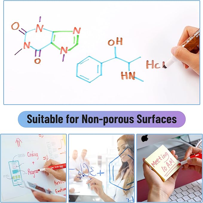 Mr. Pen- Dry Erase Markers Chisel Tip, Low Odor Chisel Tip Markers, 52 Pack, Assorted Colors, White Board Markers Dry Erase Pens