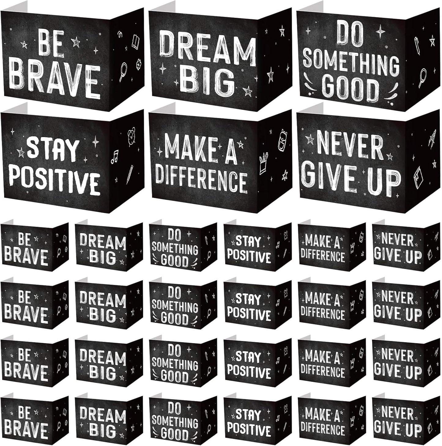 Honoson 24 Pcs Bulk Inspirational Privacy Folders for Students Cardboard Test Privacy Boards Motivational Words Desk Dividers Shield for Classroom School Study Supplies, 6 Styles (Industrial)