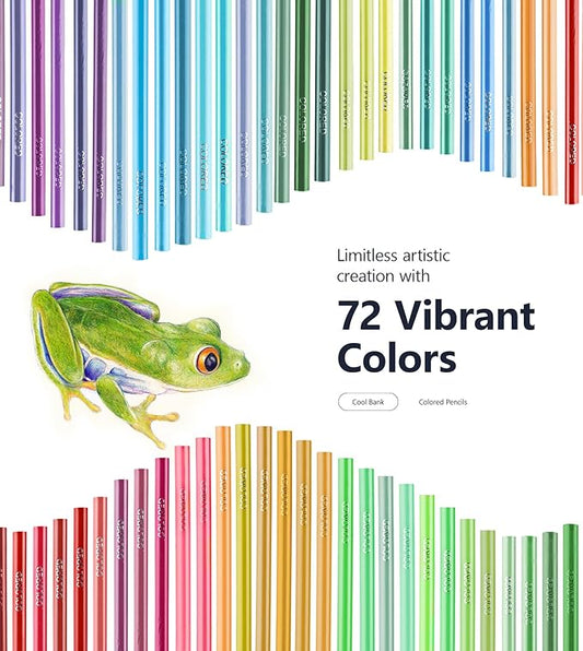 72 Pack Coloring Pencils, Colored Pencils for Adult Coloring Books with Soft Oil-Based Cores, Color Pencil Set for Sketching Blending Layering, Art Supplies for Kids Teens Adults Beginners Artists